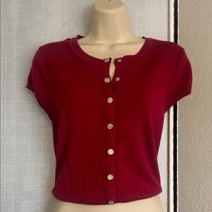 White House Black Market Red Button-Down Shirt